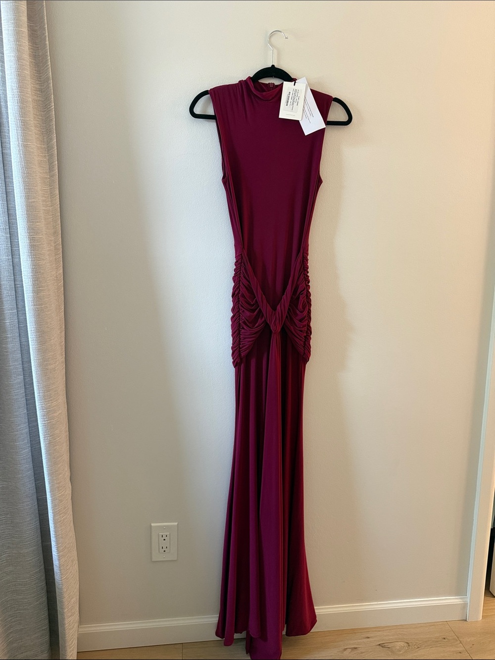 Club L London Sleeveless Maxi Dress in Burgundy